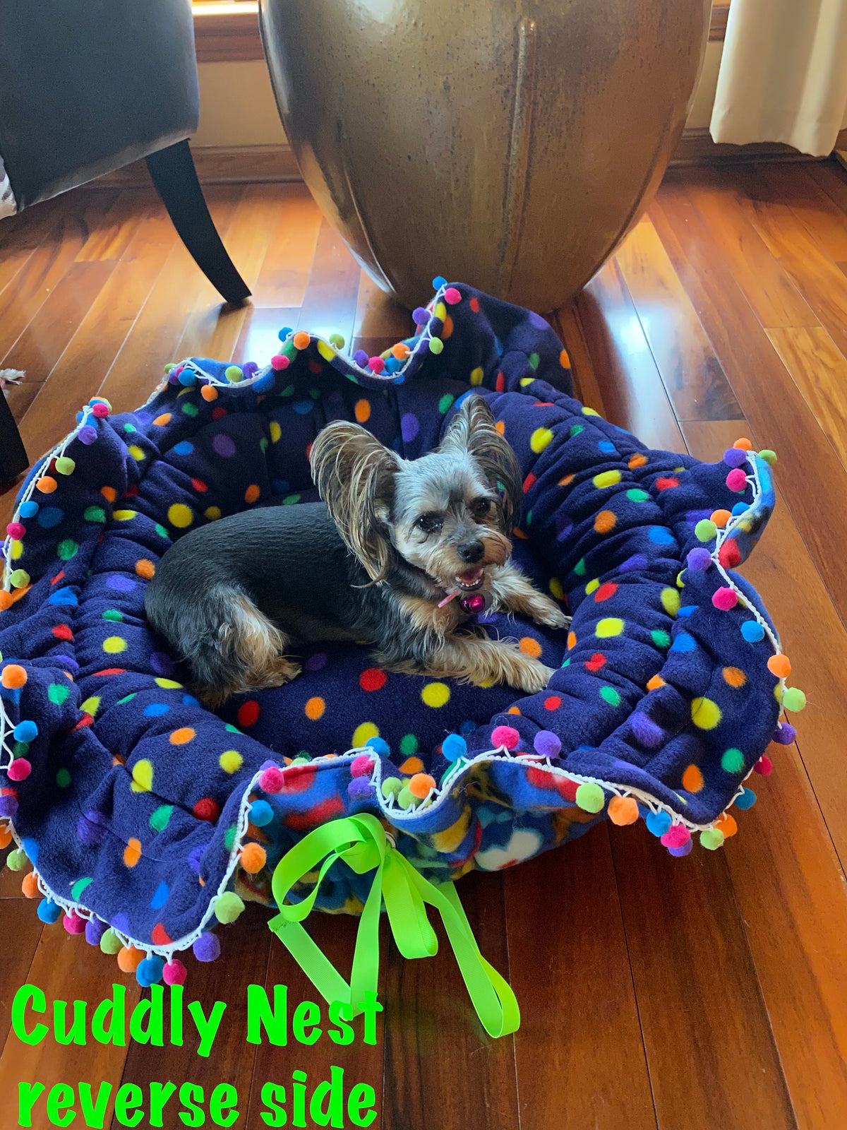 PERFECT NESTING BED for Pets: Reversible & Convertible for Smaller Dogs or Cats