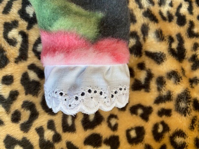 BOHEMIAN FLORAL FLEECE Jammies for Small Pets, Handmade Dog Clothes with Ruffle Trim