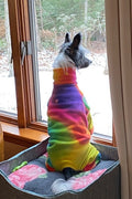 TIE DYE PLUSH Fleece Dog Jammies, Winter Onesie for Small Pets