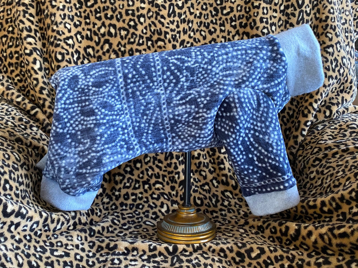 Mandala Print Fleece Dog Jammies, Small Dog Onesie