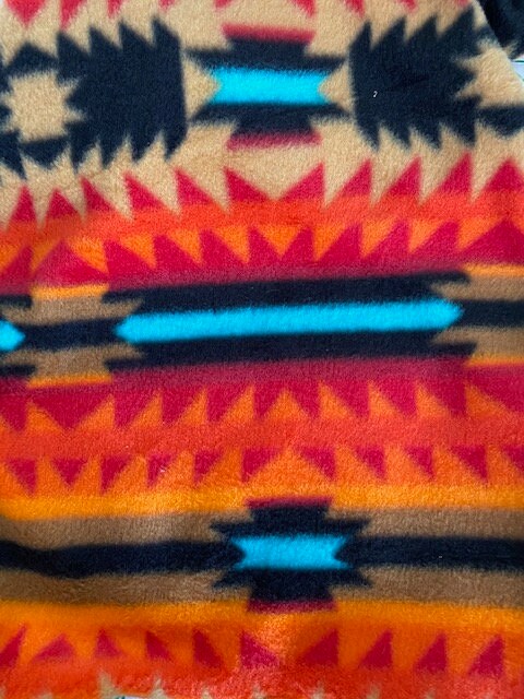 SOUTHWESTERN FLEECE ONESIE for Small Dogs, Handmade Pet Clothing