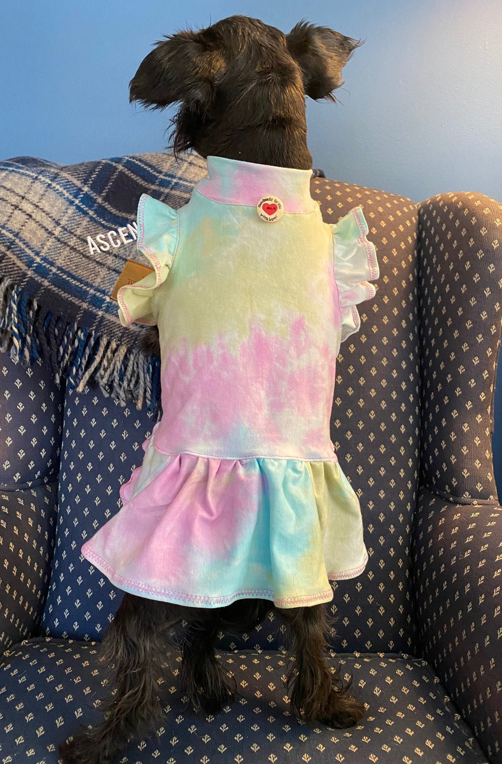DREAMY TIE DYE Dress for Small Pets, Handmade Dog Dress