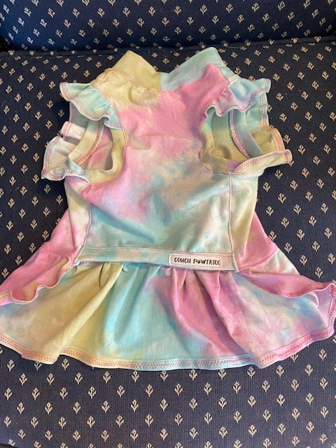 DREAMY TIE DYE Dress for Small Pets, Handmade Dog Dress