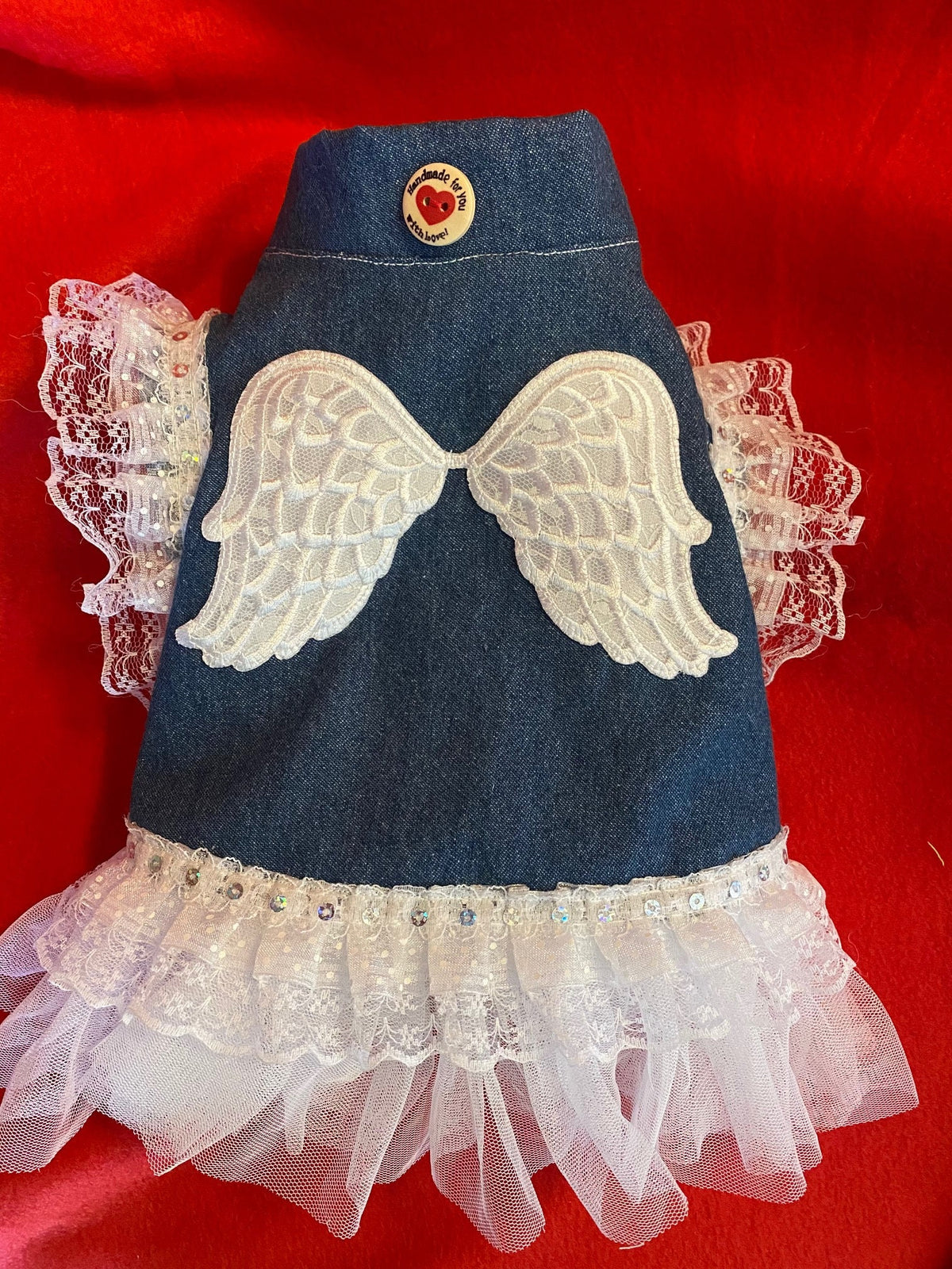 MY PERFECT ANGEL Dress for Small Pets, Handmade Dog Dress