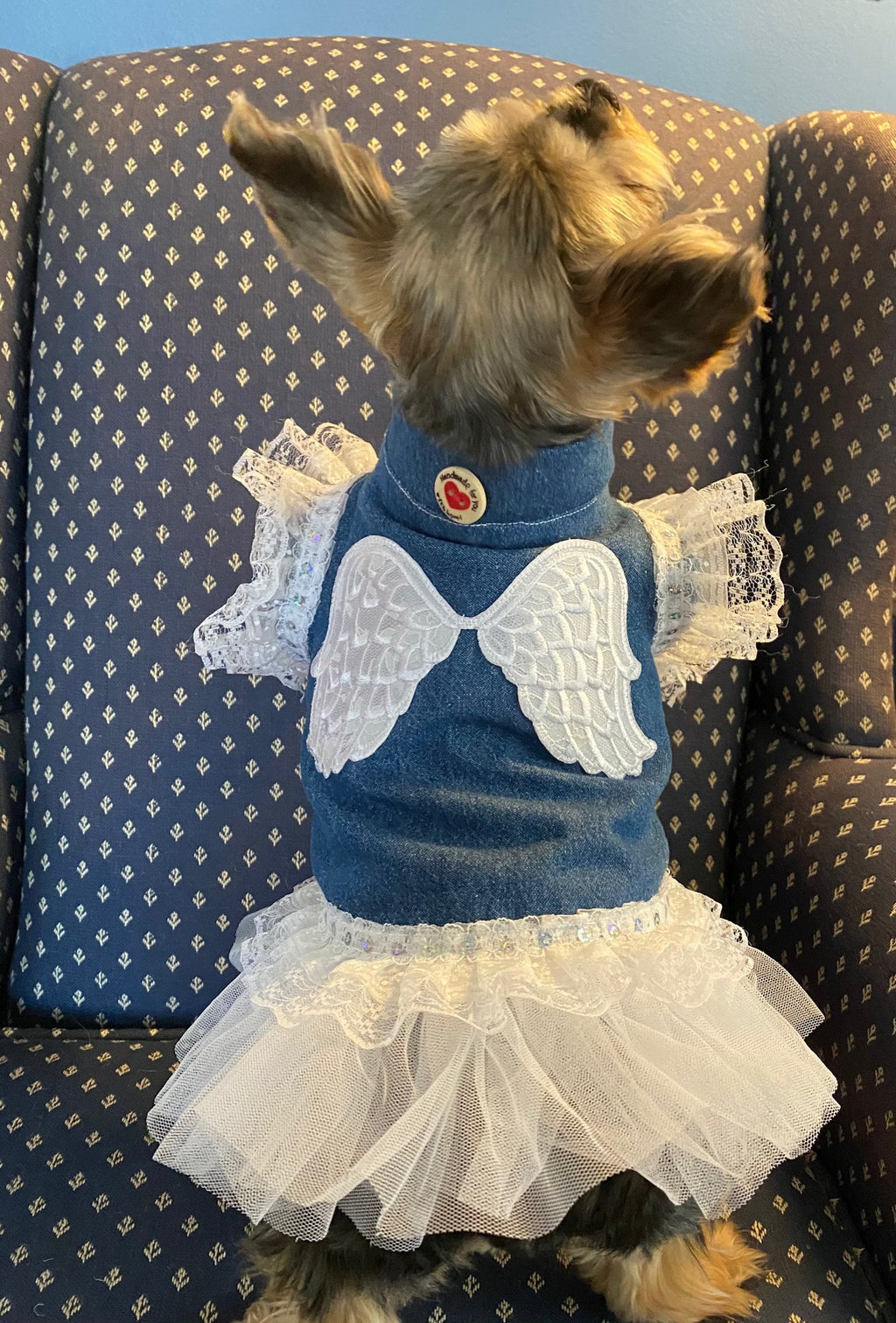 MY PERFECT ANGEL Dress for Small Pets, Handmade Dog Dress
