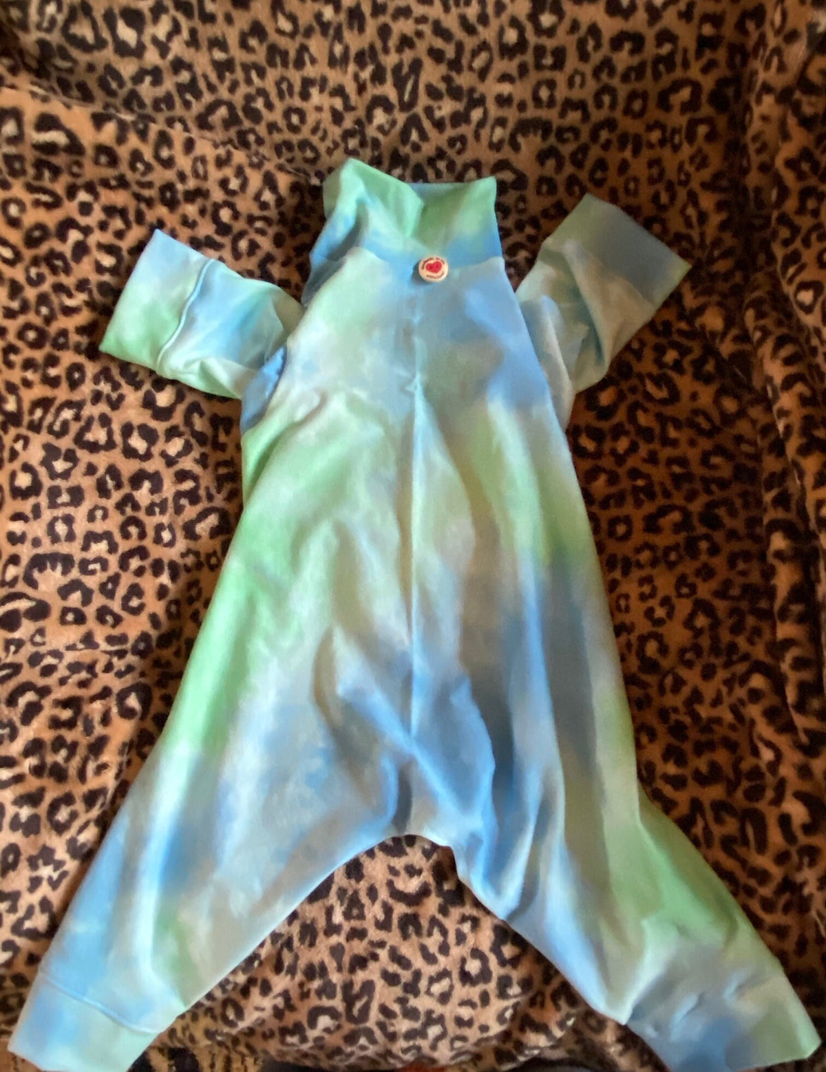 CARIBBEAN WATERS Tie Dye Dog Onesie: Lightweight Summer Pet Jammies