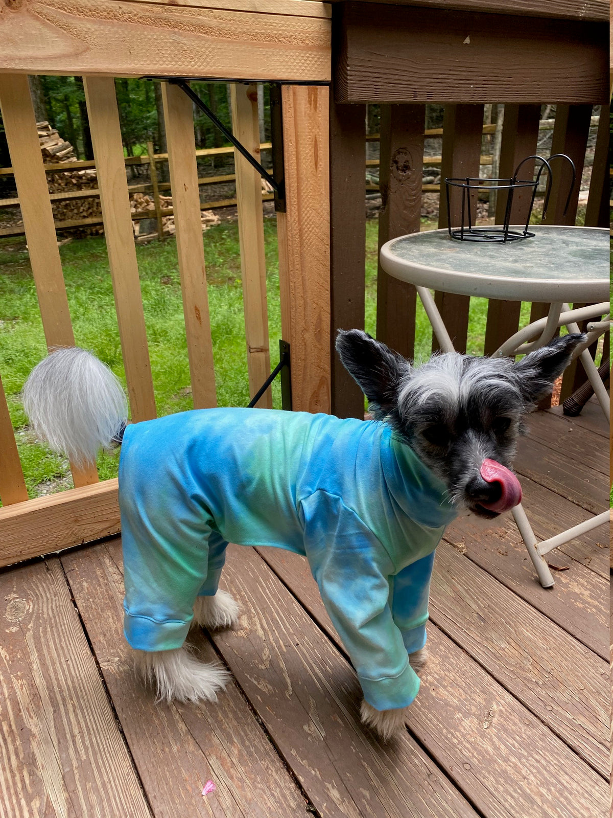 CARIBBEAN WATERS Tie Dye Dog Onesie: Lightweight Summer Pet Jammies