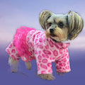 PINK LEOPARD FLEECE Jammies with Tutu for Small Pets, Handmade Dog Apparel