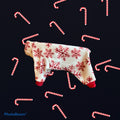 RED SNOWFLAKE FLEECE Dog Jammies, Winter Pet Clothing