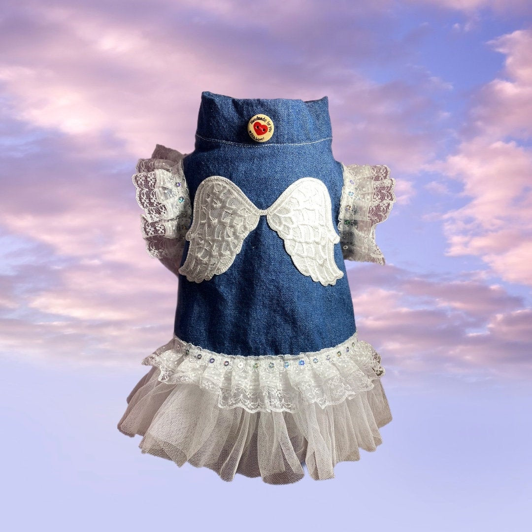 MY PERFECT ANGEL Dress for Small Pets, Handmade Dog Dress