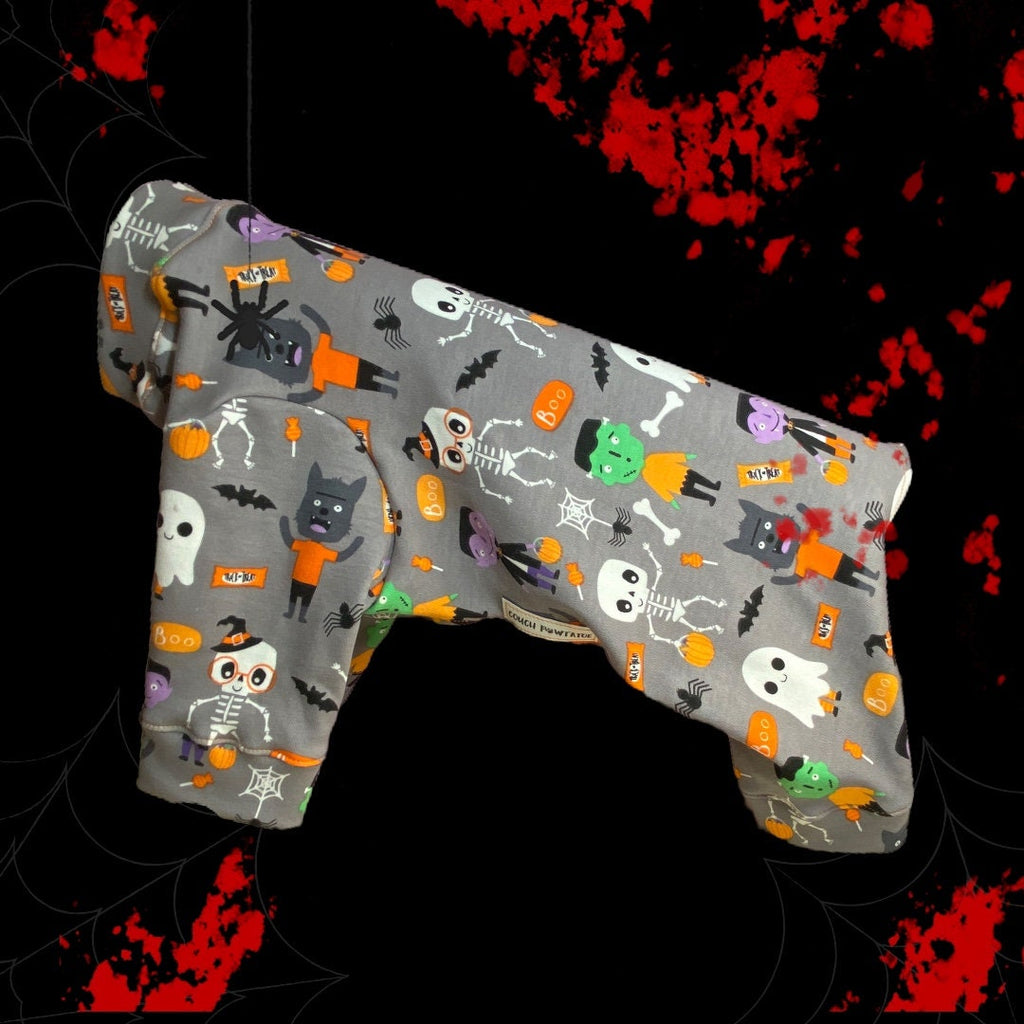 TRICK OR TREATERS Halloween Dog Onesie: Lightweight Cotton Jammies
