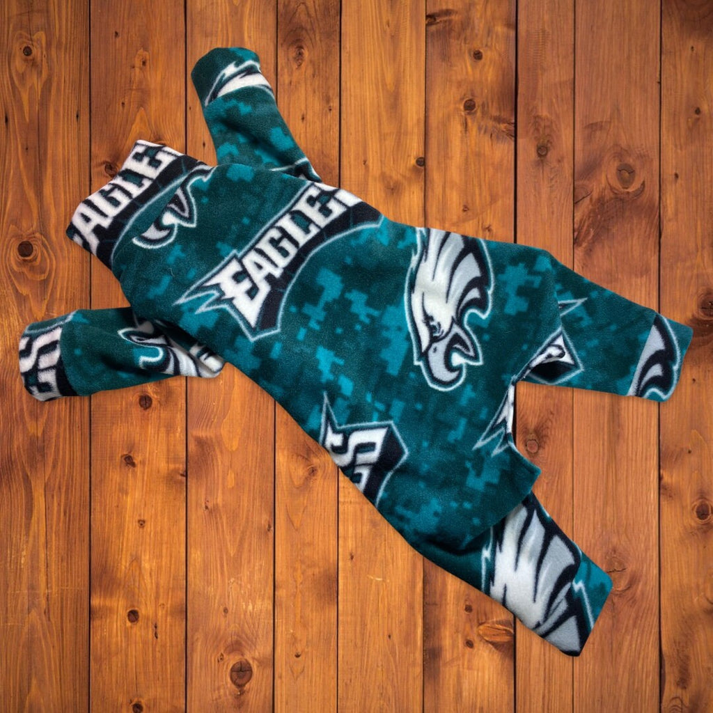 EAGLES FOOTBALL FLEECE Dog Onesie, Football Jammies for Small Pets