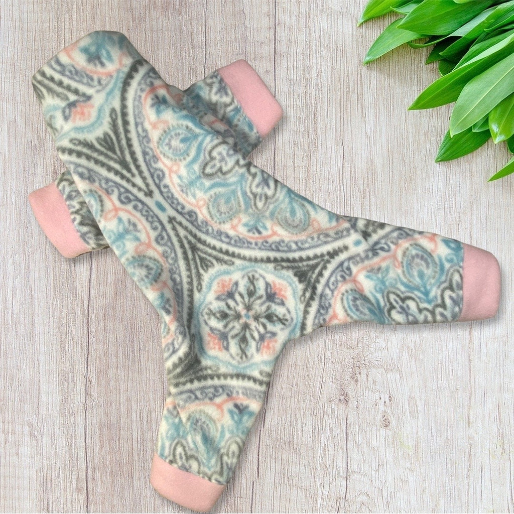 PEACEFUL Winter Fleece Dog Pajamas, Handmade Onesie