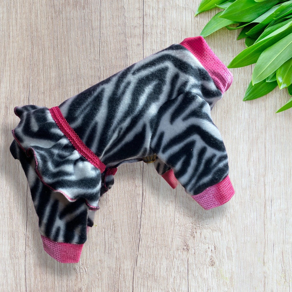ZEBRA ZA ZA Fleece Dog Onesie: Cute, cozy and warm Pet Clothing