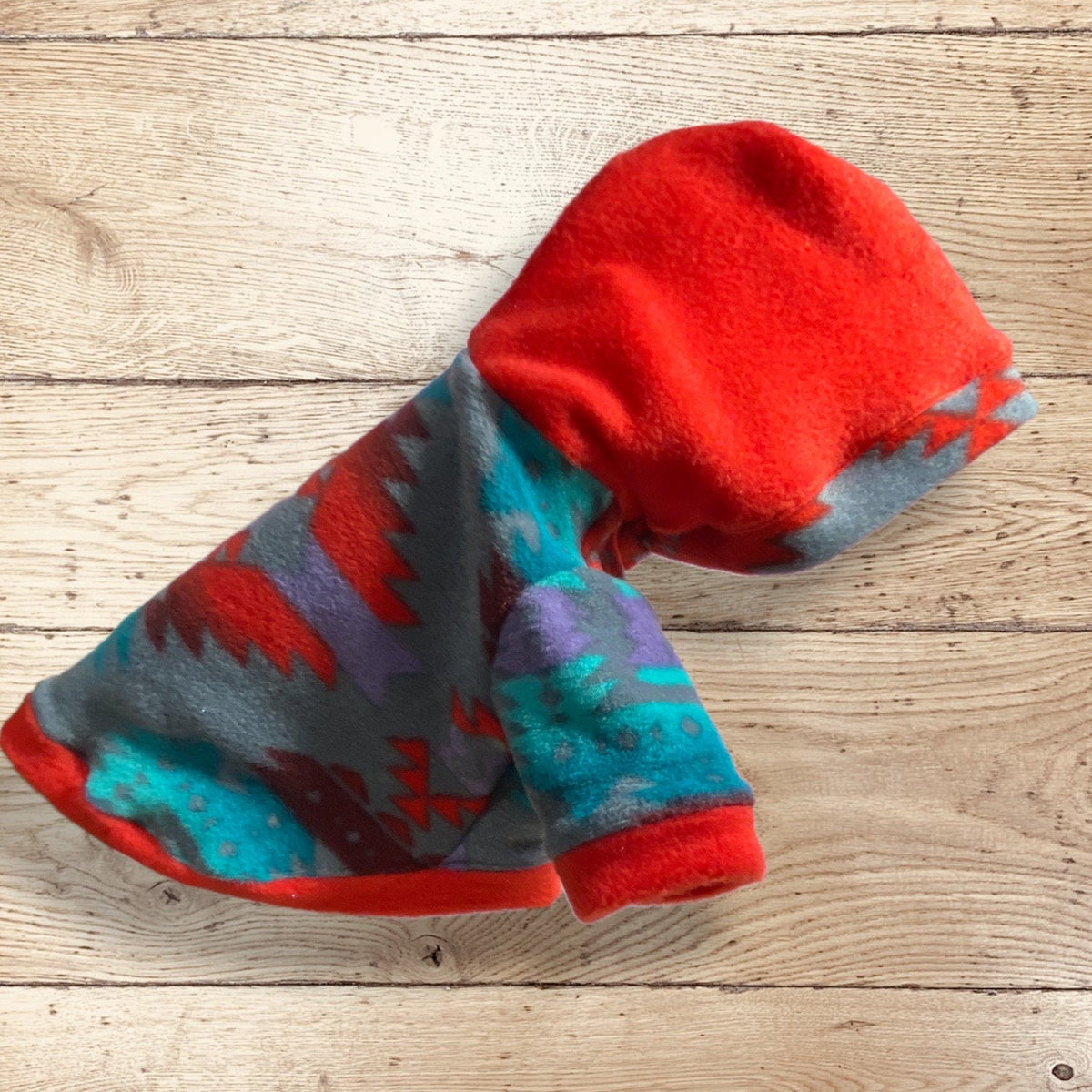 NATIVE AMERICAN FLEECE Hoodie for Small Pets, Handmade Small Dog Coat