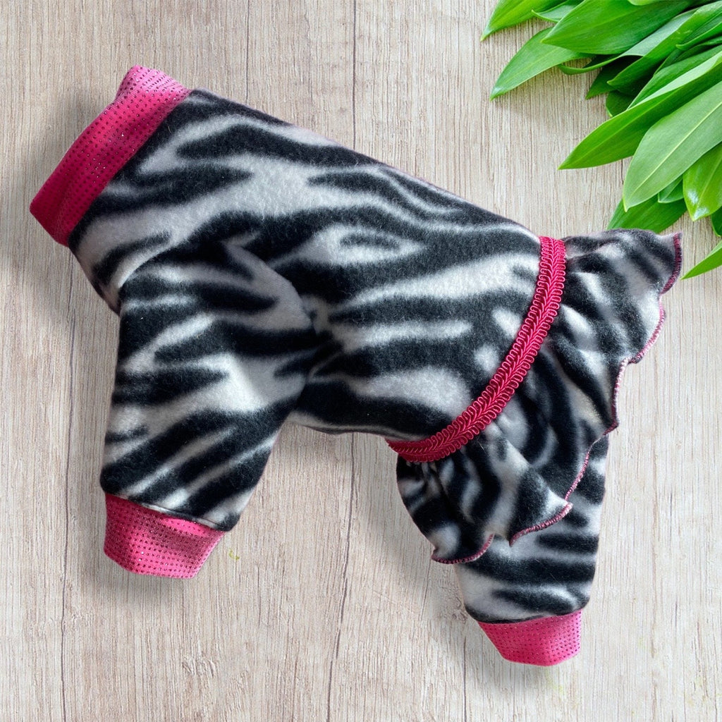 ZEBRA ZA ZA Fleece Dog Onesie: Cute, cozy and warm Pet Clothing