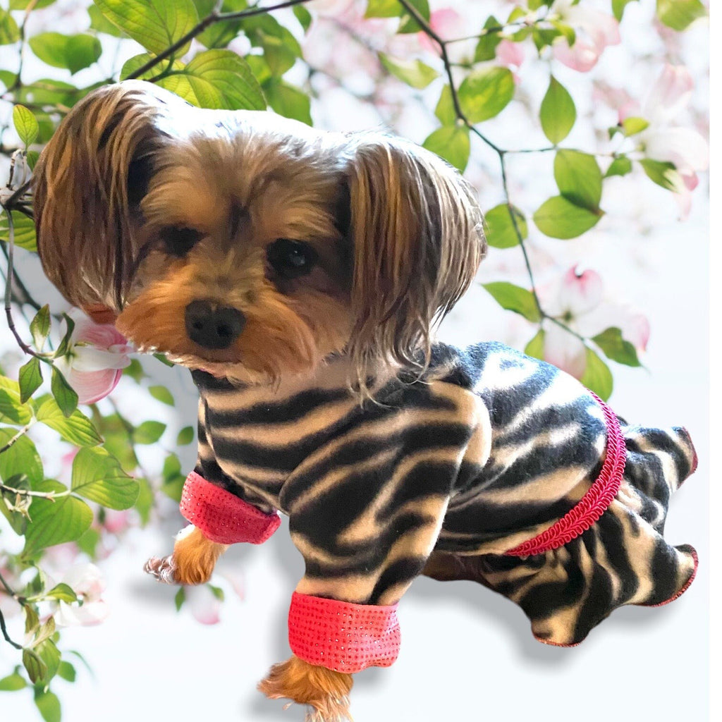 ZEBRA ZA ZA Fleece Dog Onesie: Cute, cozy and warm Pet Clothing