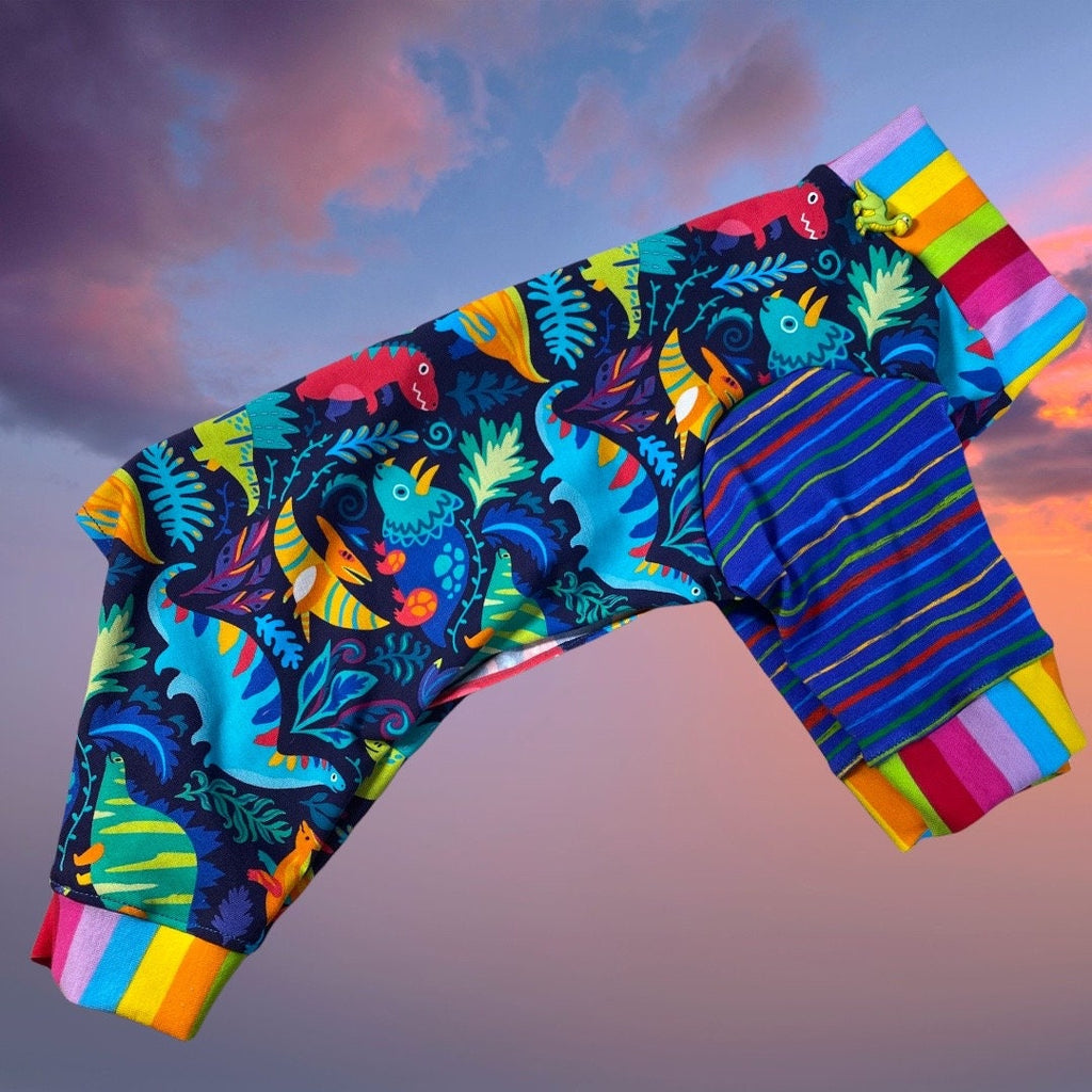 DINO DOG JAMMIES for Small Dogs, Handmade Pet Clothing