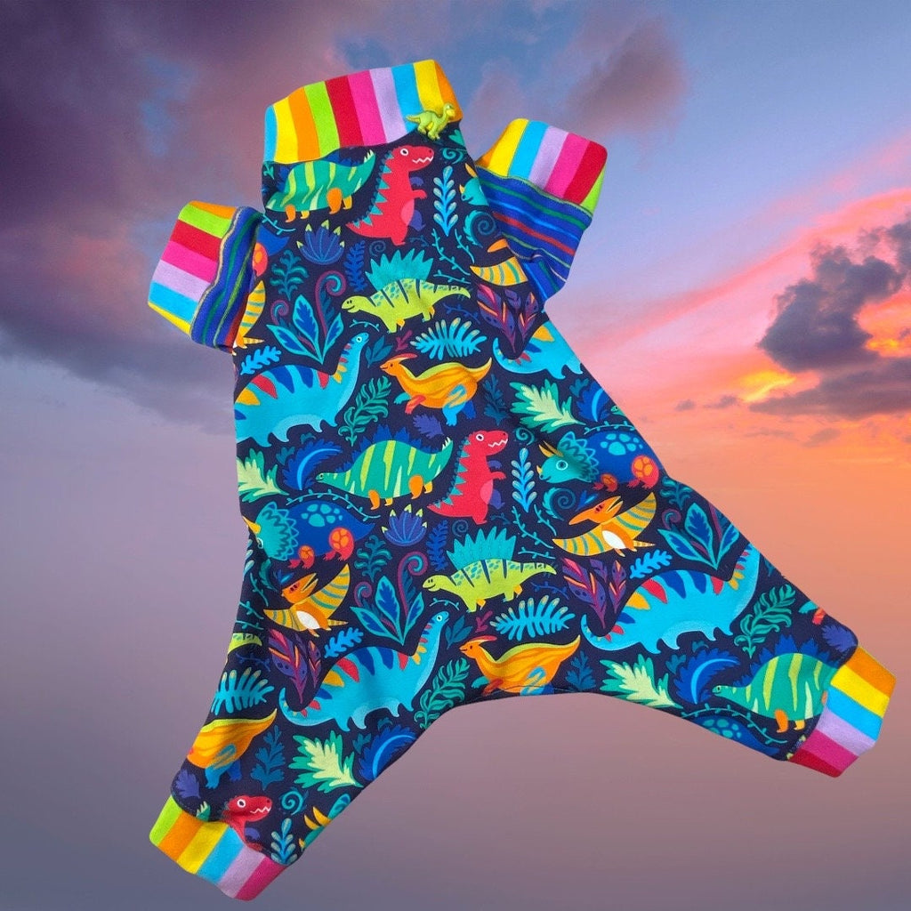 DINO DOG JAMMIES for Small Dogs, Handmade Pet Clothing