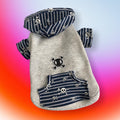 SKULL PRINT Dog Hoodie, Handmade Cotton Blend, Small Pet Clothing