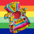 RETRO RAINBOW COLLAGE Dog Hoodie, Handmade Pet Clothing
