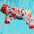 MOUSE & HEARTS Print Cotton Spandex Small Dog Jammies,