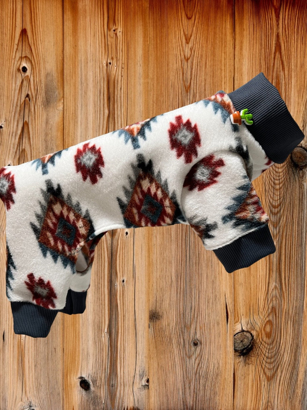 NATIVE AMERICAN FLEECE Dog Jammies, Handmade Clothing for Small Pets