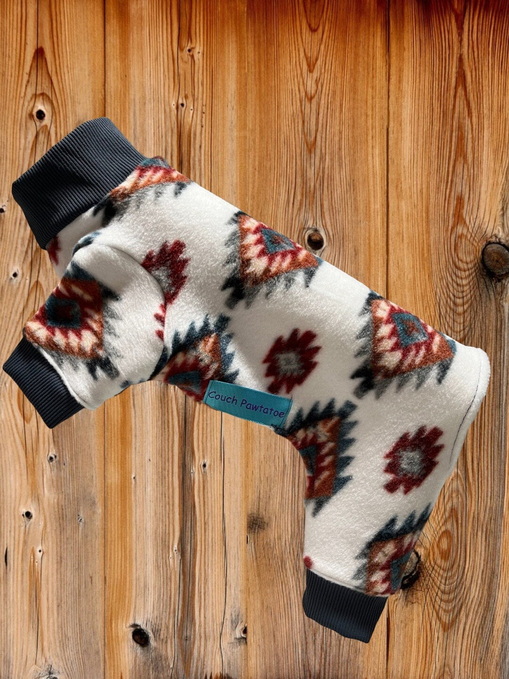 NATIVE AMERICAN FLEECE Dog Jammies, Handmade Clothing for Small Pets