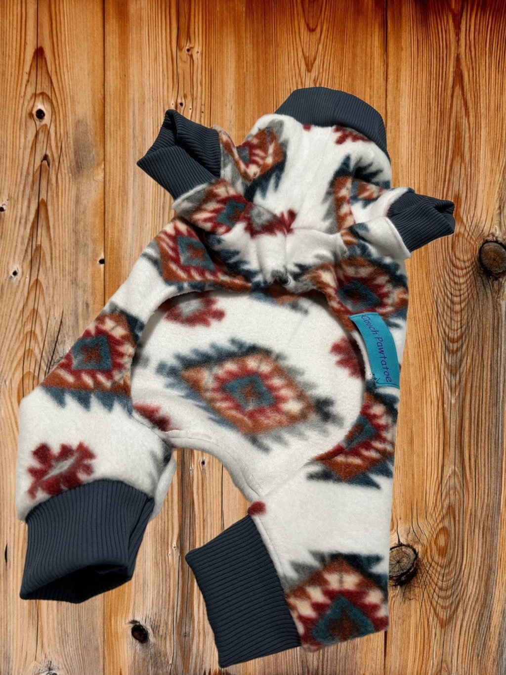 NATIVE AMERICAN FLEECE Dog Jammies, Handmade Clothing for Small Pets
