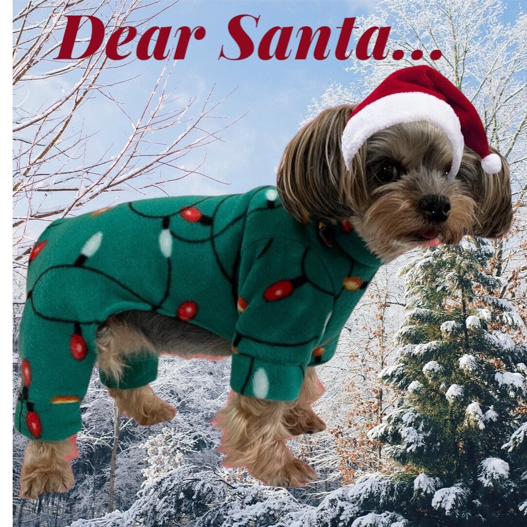 LIGHTUP MY LIFE Fleece Pajamas for Small Dogs, Handmade Pet Jammies