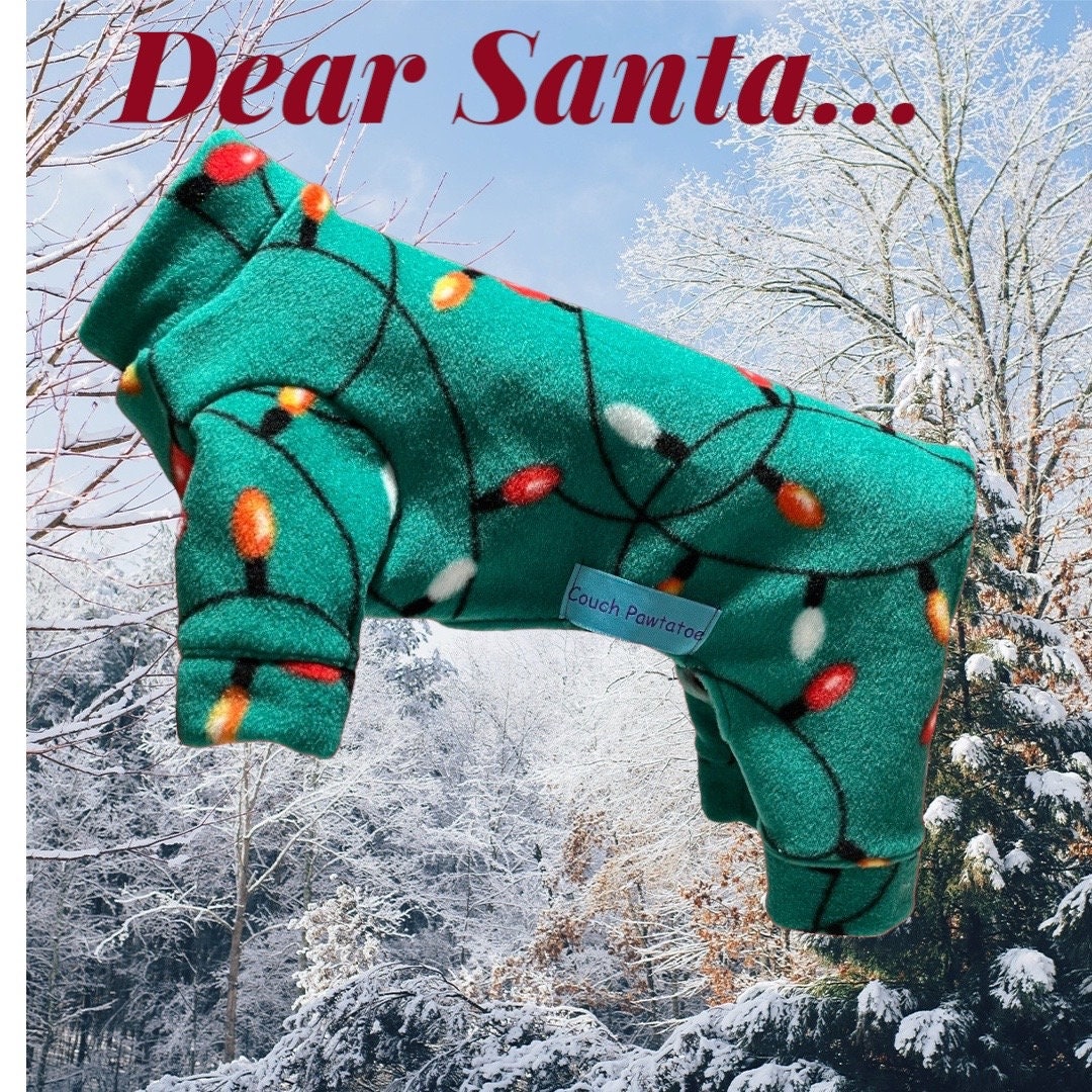 LIGHTUP MY LIFE Fleece Pajamas for Small Dogs, Handmade Pet Jammies