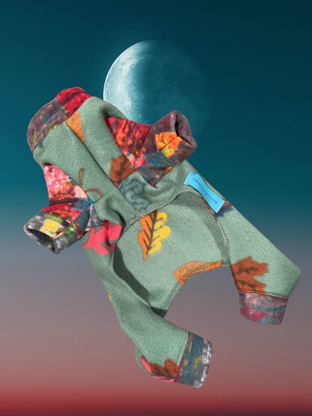 FALLING LEAVES FLEECE Dog Jammies, Warm Winter Onesie