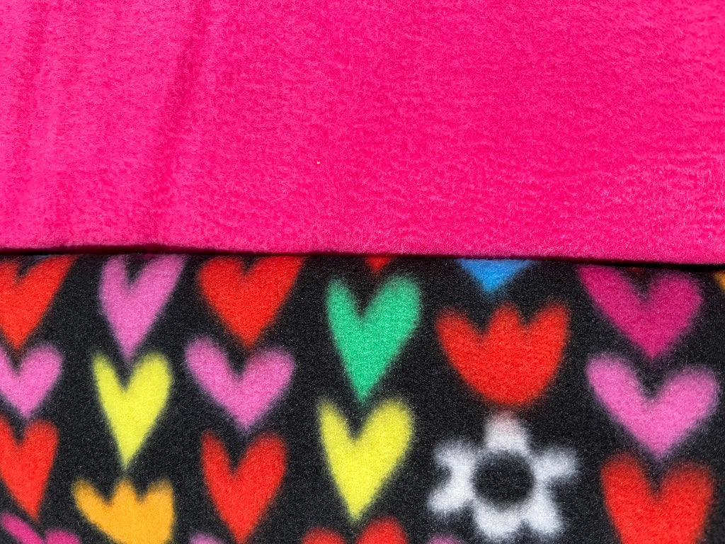 COLORFUL HEART FLEECE Jammies For Small Pets, Handmade Dog Clothes