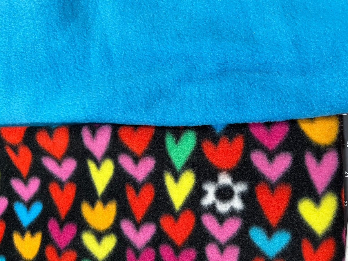 COLORFUL HEART FLEECE Jammies For Small Pets, Handmade Dog Clothes