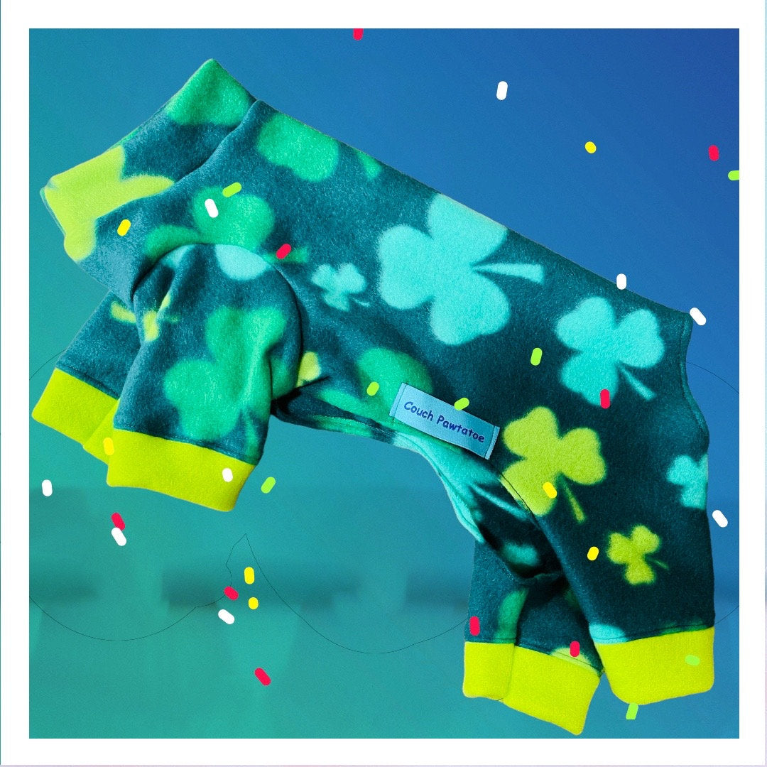 ST PATTY'S DAY Fleece Onesie For Small Dogs: Handmade Pet Clothing