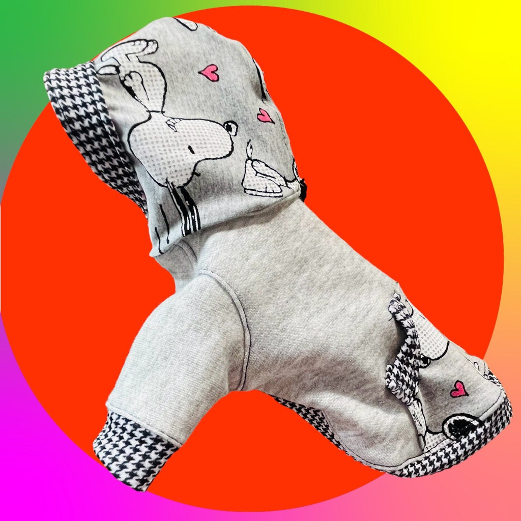 CUTE BEAGLE HOODIE for Small Dogs*Pink or Gray Small Dog Clothes*Yorkie Hoodie*XXsmall Dog Hoodie*Handmade Dog Hoodie*