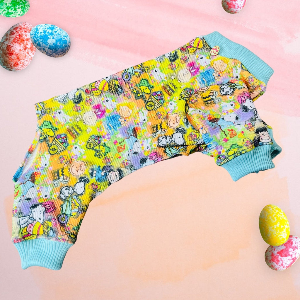 PEANUTS GANG For EASTER Dog Onesie, Handmade Pet Jammies