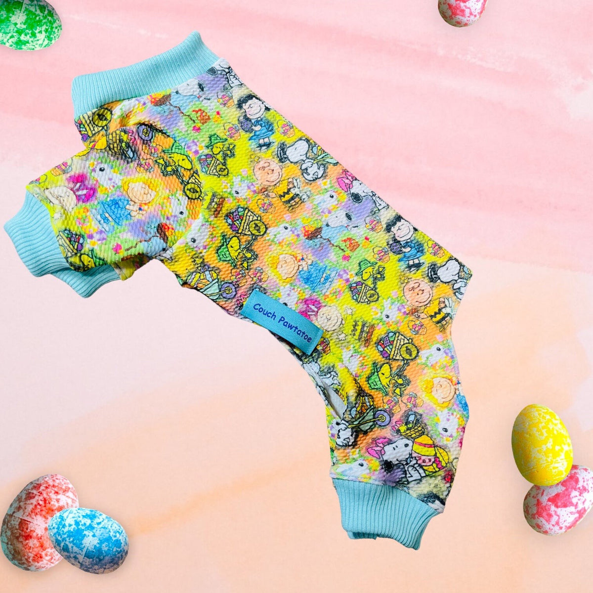 PEANUTS GANG For EASTER Dog Onesie, Handmade Pet Jammies
