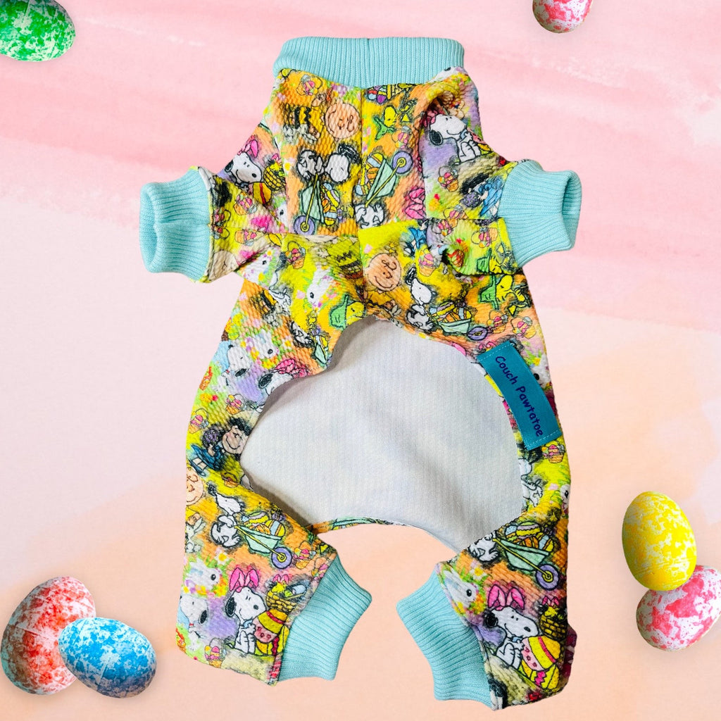 PEANUTS GANG For EASTER Dog Onesie, Handmade Pet Jammies