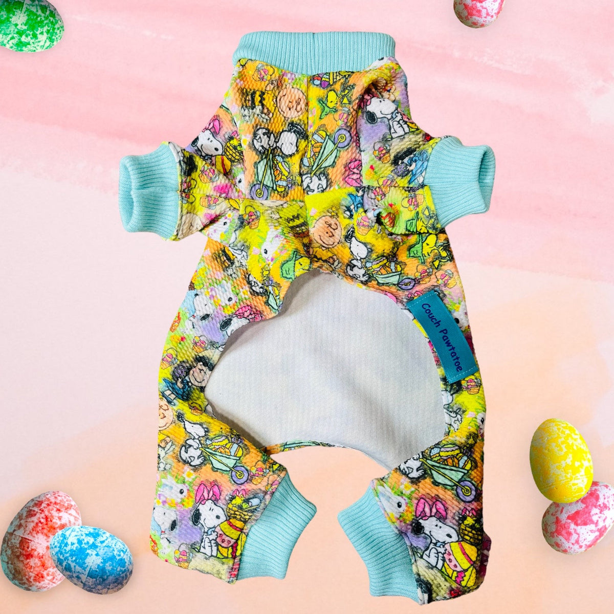 PEANUTS GANG For EASTER Dog Onesie, Handmade Pet Jammies