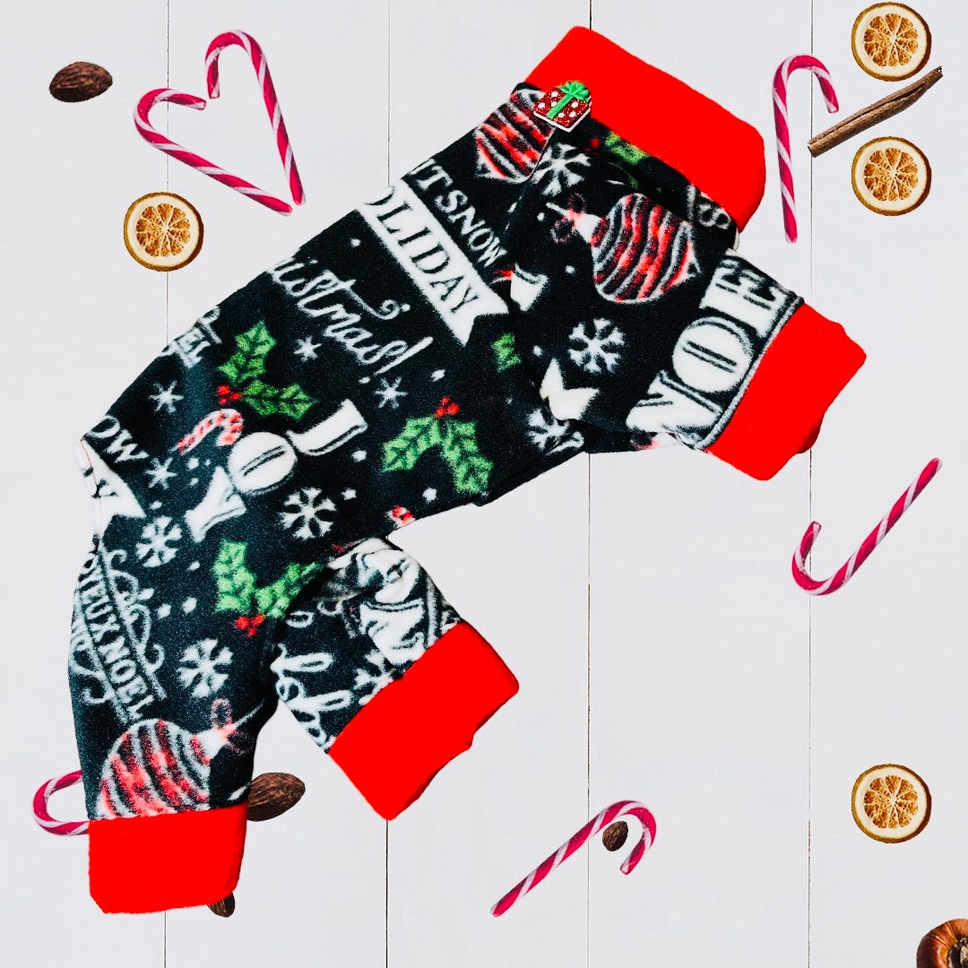 FESTIVE FLEECE ONESIE for Small Pets, Warm Christmas Jammies
