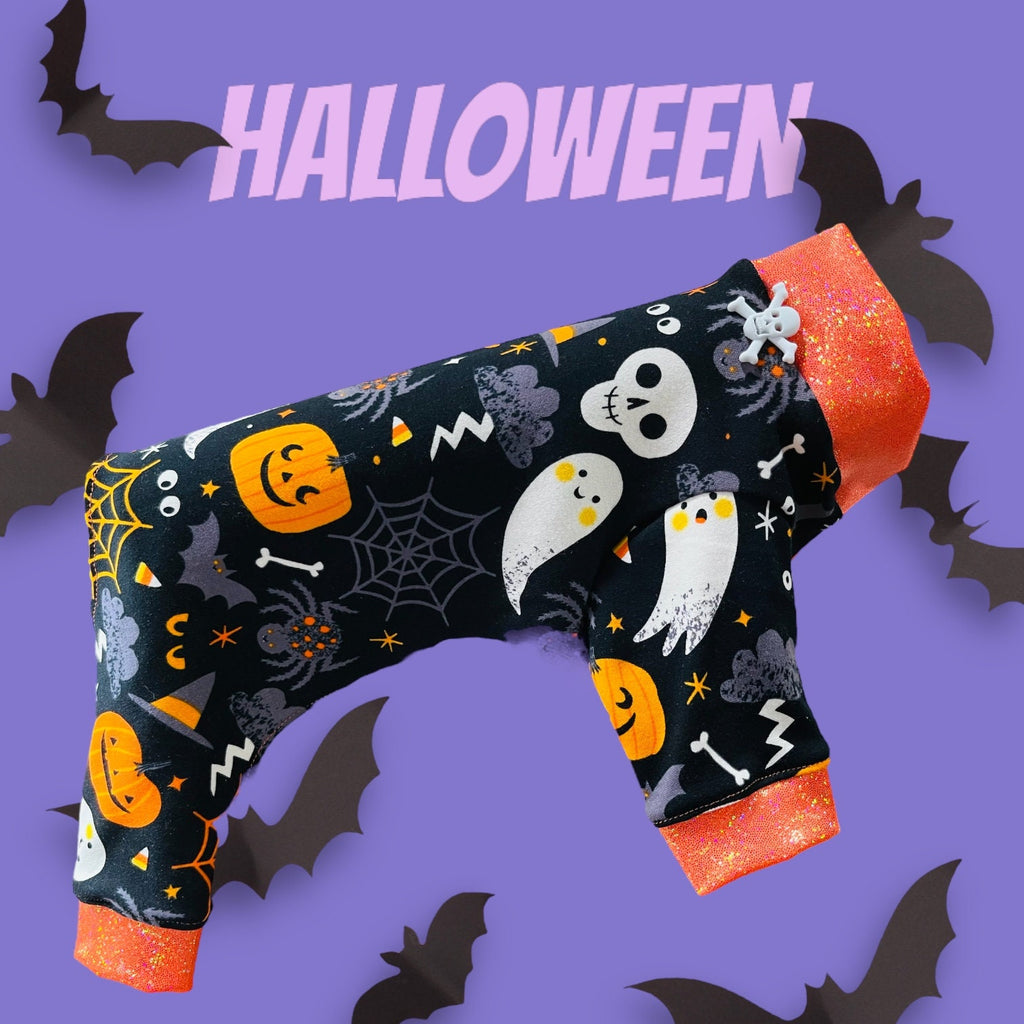 GHOULS & BOOS Dog Jammies, Lightweight Onesie for Small Pets