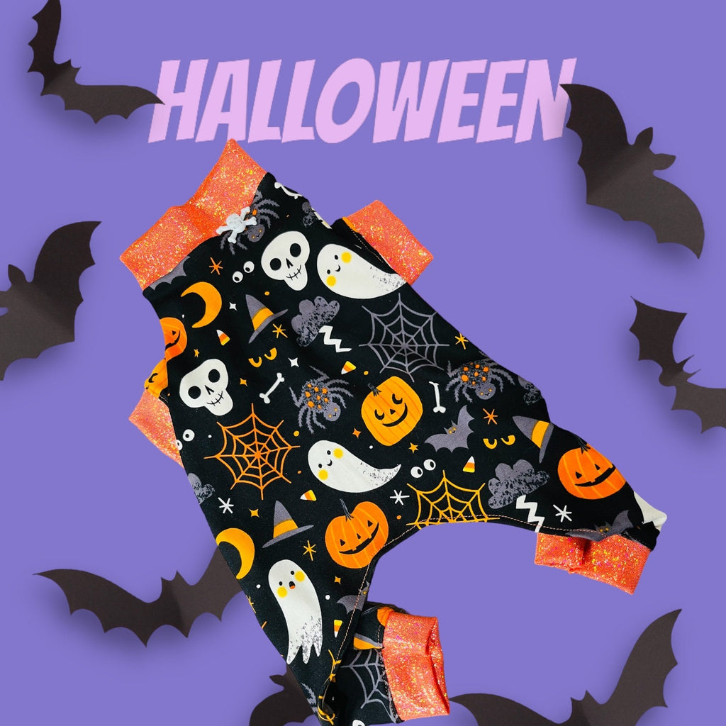GHOULS & BOOS Dog Jammies, Lightweight Onesie for Small Pets
