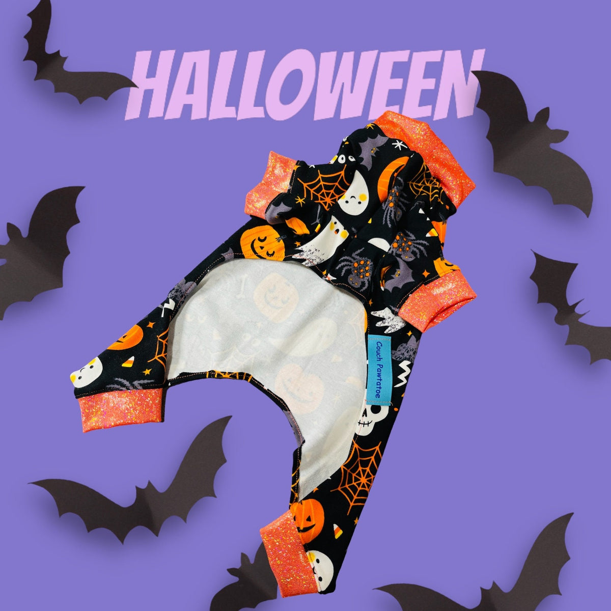 GHOULS & BOOS Dog Jammies, Lightweight Onesie for Small Pets