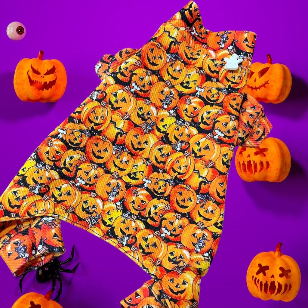 PUMPKIN PATCH Waffle Knit Dog Jammies: Handmade Lightweight Onesie