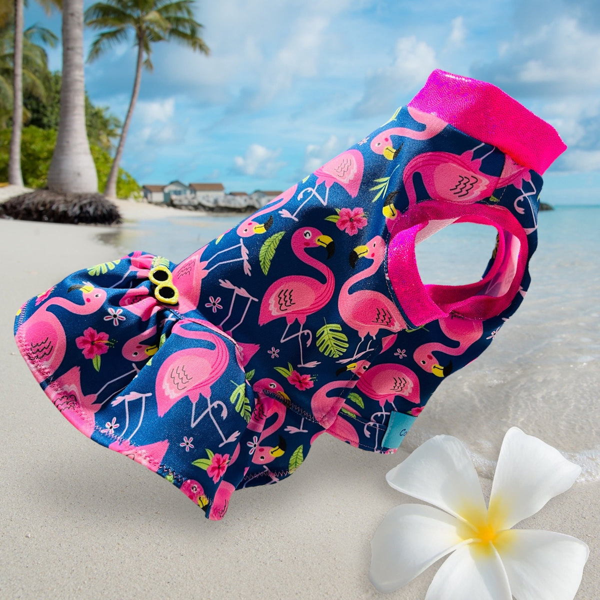 PINK FLAMINGO DRESS for Small Dogs: Handmade Pet Apparel