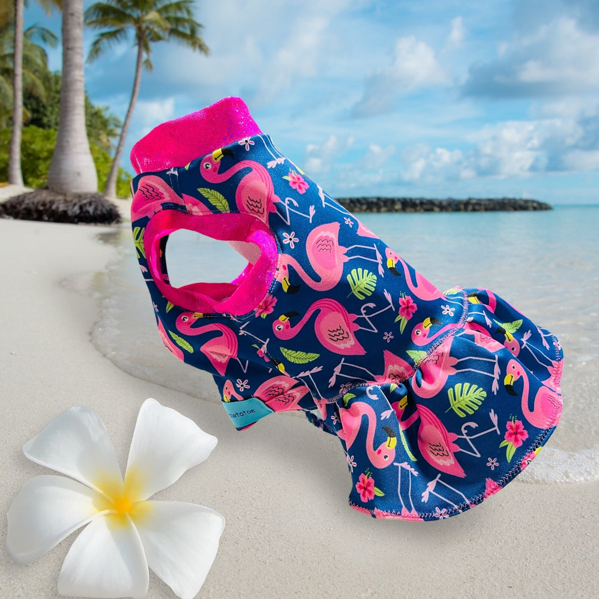 PINK FLAMINGO DRESS for Small Dogs: Handmade Pet Apparel