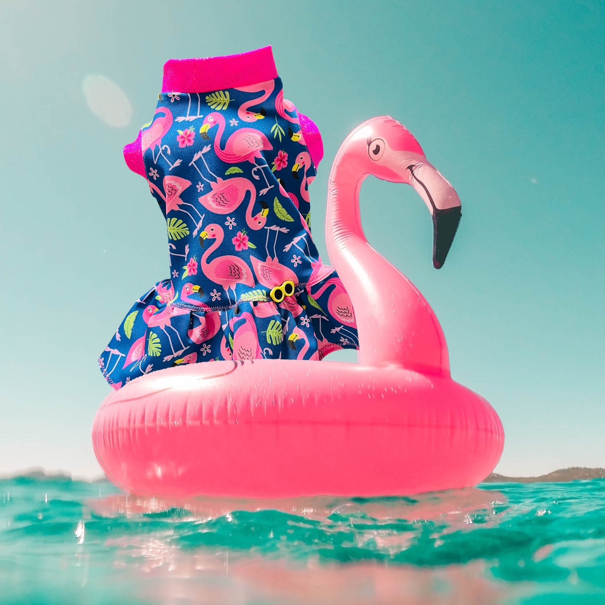 PINK FLAMINGO DRESS for Small Dogs: Handmade Pet Apparel