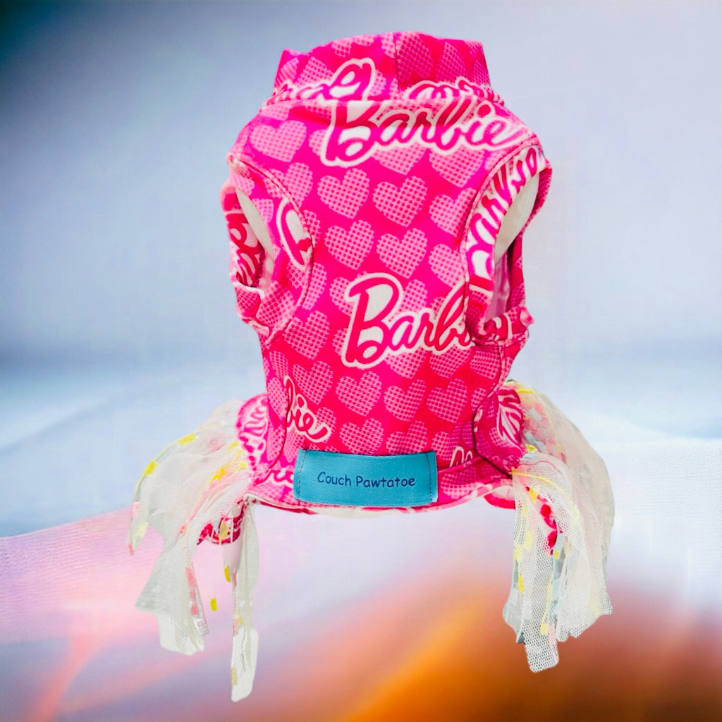 MALIBU GIRL Pet Dress, Handmade Confetti Fringe Outfit for Small Pets, Small Dog Clothing