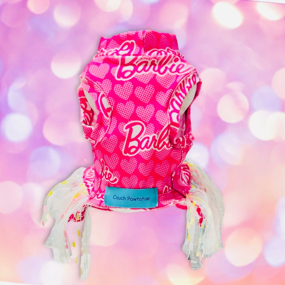 MALIBU GIRL Pet Dress, Handmade Confetti Fringe Outfit for Small Pets, Small Dog Clothing
